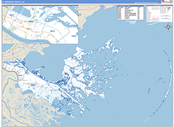 St. BernardParish (County), LA Wall Map Zip Code Basic Style 2026